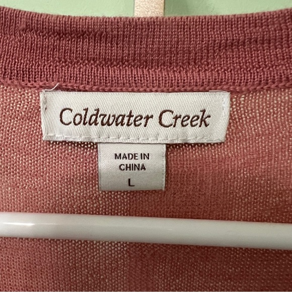 Coldwater Creek cardigan wool blend long sleeve button up Mauve Large - Picture 4 of 6